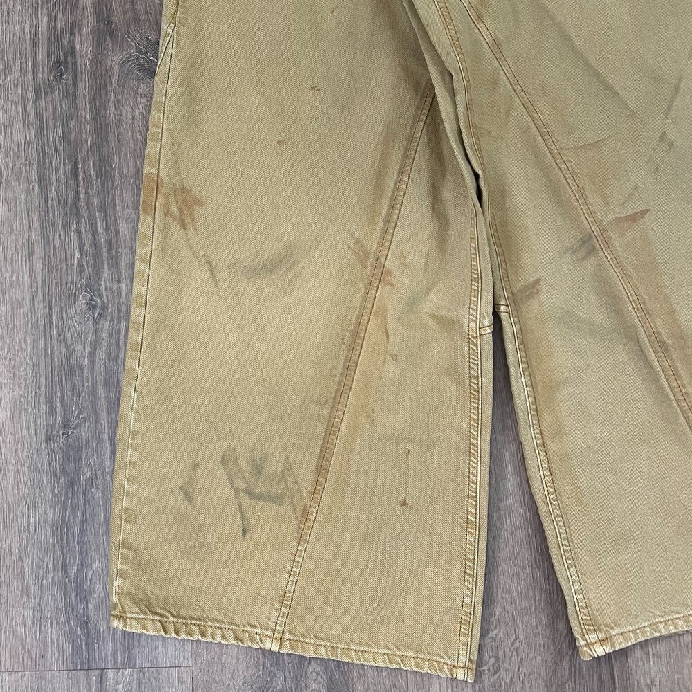 NEW Free People We The Free Chill Vibes Dropped Wide Leg Mustard Scout Jeans - Picture 9 of 12